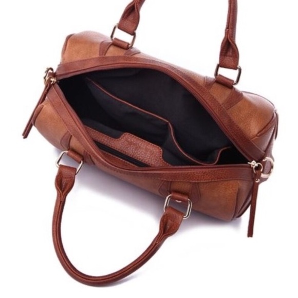 NWT! Olive Pebbled Vegan Leather Satchel/Crossbody - Picture 3 of 8